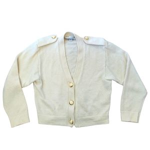 St. John cream button down cardigan size S